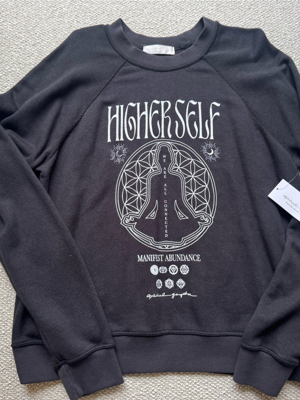Spiritual Gangster Black Higherself Crew Sweatshirt